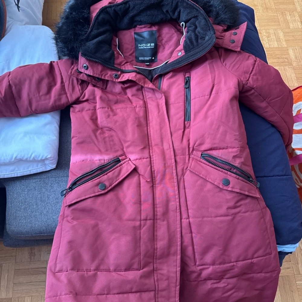 Noize Women's Burgundy Parka Coat